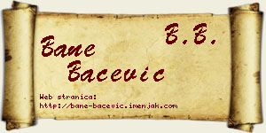 Bane Bačević vizit kartica